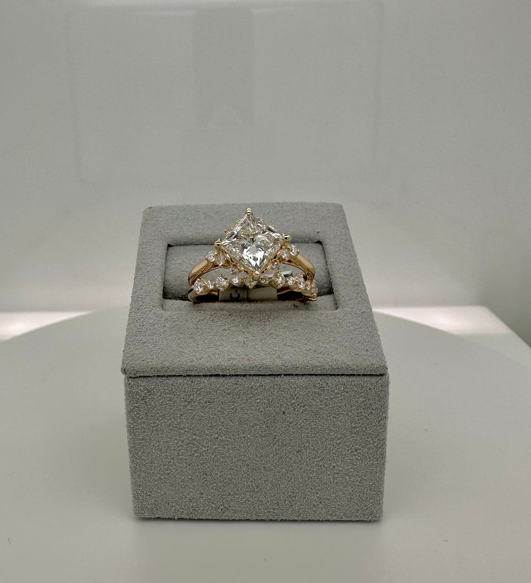 Certified Lab Grown Diamond Engagement Ring Set 2.5 TCW 14K YG